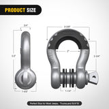 Nilight 2 Pack 3/4 Inch D-Ring Shackle with 7/8 Inch Screw Pin 41,887lbs Break Strength, Heavy Duty Off Road Recovery Shackle with Isolators Washers for Use with Tow Strap, Winch, Off-Road Jeep Truck Vehicle, view 2