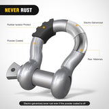 Nilight 2 Pack 3/4 Inch D-Ring Shackle with 7/8 Inch Screw Pin 41,887lbs Break Strength, Heavy Duty Off Road Recovery Shackle with Isolators Washers for Use with Tow Strap, Winch, Off-Road Jeep Truck Vehicle, view 3