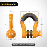 Nilight 2 Pack 3/4 Inch D-Ring Shackle with 7/8 Inch Screw Pin 41,887lbs Break Strength, Heavy Duty Off Road Recovery Shackle with Isolators Washers for Use with Tow Strap, Winch, Off-Road Jeep Truck Vehicle, view 2
