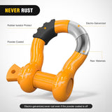 Nilight 2 Pack 3/4 Inch D-Ring Shackle with 7/8 Inch Screw Pin 41,887lbs Break Strength, Heavy Duty Off Road Recovery Shackle with Isolators Washers for Use with Tow Strap, Winch, Off-Road Jeep Truck Vehicle, view 3