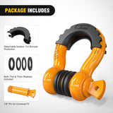 Nilight 2 Pack 3/4 Inch D-Ring Shackle with 7/8 Inch Screw Pin 41,887lbs Break Strength, Heavy Duty Off Road Recovery Shackle with Isolators Washers for Use with Tow Strap, Winch, Off-Road Jeep Truck Vehicle, view 4