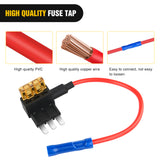 Nilight 2 Pack Micro 3 Fuse Tap Add-a-Circuit Blade Style Expandable Circuit Tap Adapter Powers 12 Volt Underbody Underglow Interior Lights & Accessories 3Pcs 5A Fuses Included, view 3