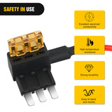 Nilight 2 Pack Micro 3 Fuse Tap Add-a-Circuit Blade Style Expandable Circuit Tap Adapter Powers 12 Volt Underbody Underglow Interior Lights & Accessories 3Pcs 5A Fuses Included, view 4