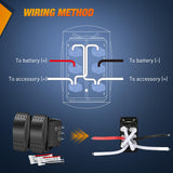 Nilight 2 Pack Momentary Rocker Switches 6 Pin Waterproof ON Off ON DPDT Toggle Switch 20A/12V 10A/24V with Jumper Wires Set for Cars Trucks Boats ATVs UTVs RVs, view 4