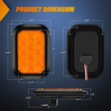 Nilight 2 Pcs 5 X 3 Inch 10 Led Amber Rectangular Trailer Tail Light, view 2