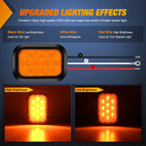 Nilight 2 Pcs 5 X 3 Inch 10 Led Amber Rectangular Trailer Tail Light, view 3