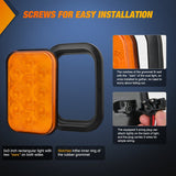 Nilight 2 Pcs 5 X 3 Inch 10 Led Amber Rectangular Trailer Tail Light, view 4