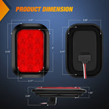 Nilight 2 Pcs 5 X 3 Inch 10 Led Red Rectangular Trailer Tail Light, view 2