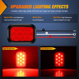 Nilight 2 Pcs 5 X 3 Inch 10 Led Red Rectangular Trailer Tail Light, view 3