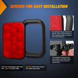 Nilight 2 Pcs 5 X 3 Inch 10 Led Red Rectangular Trailer Tail Light, view 4