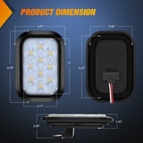 Nilight 2 Pcs 5 X 3 Inch 10 Led White Rectangular Trailer Tail Light, view 2