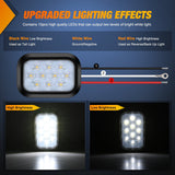 Nilight 2 Pcs 5 X 3 Inch 10 Led White Rectangular Trailer Tail Light, view 3