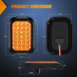 Nilight 2 Pcs 5 X 3 Inch 24 Led Amber Rectangular Trailer Tail Light, view 2