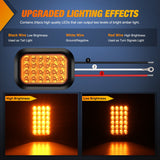 Nilight 2 Pcs 5 X 3 Inch 24 Led Amber Rectangular Trailer Tail Light, view 3
