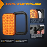 Nilight 2 Pcs 5 X 3 Inch 24 Led Amber Rectangular Trailer Tail Light, view 4