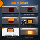Nilight 2 Pcs 5 X 3 Inch 24 Led Amber Rectangular Trailer Tail Light, view 5