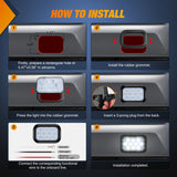 Nilight 2 Pcs 5 X 3 Inch 24 Led White Rectangular Trailer Tail Light, view 5