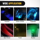 Nilight 2 PCS 7 Colors Wireless Magnetic RGB LED Interior Lights | USB Rechargeable Universal Mini Sticky Footwell Ambient Atmosphere Reading Lamp with Touch Sensor, Portable Night Lighting, view 5
