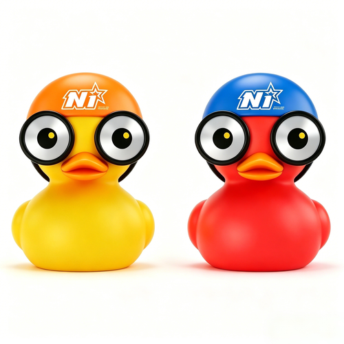 Nilight 2 Pcs Rubber Duck Mascot,Brand Merch Collectible Decor,Red & Yellow