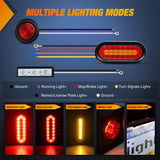 Nilight 2 PCS Steel Trailer Light Boxes Housing Kit 3LED License Plate Lights 6 Inches Oval Red Amber Tailight 2 Inch Round Side Marker Lamp Grommet Plugs for Truck Tractor Car, view 3