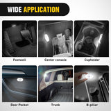 Nilight 2 PCS White Color Wireless Magnetic LED Interior Lights | USB Rechargeable Universal Mini Sticky Footwell Ambient Atmosphere Reading Lamp with Touch Sensor, Portable Night Lighting, view 5