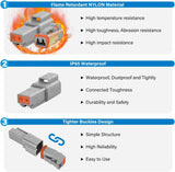 Nilight 2 PIN DT Connector Kit 3 Sets Size 16 Solid Contacts Waterproof Male Female Terminal for 14-20 AWG DT Series Connector, view 4