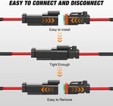 Nilight 2 Pin DT Connectors 16AWG 6 Kits Male and Female Electrical Connector Waterproof Plug and Play w/Heat Shrink Butt Terminals, view 2