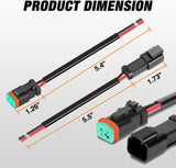 Nilight 2 Pin DT Connectors 16AWG 6 Kits Male and Female Electrical Connector Waterproof Plug and Play w/Heat Shrink Butt Terminals, view 3