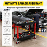 Nilight 2-Tier Rolling Utility Cart with 4 Inch Swivel Wheels, Heavy-Duty Plastic Tool Cart for Auto Detailing, Garage & Workshop, view 2