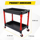 Nilight 2-Tier Rolling Utility Cart with 4 Inch Swivel Wheels, Heavy-Duty Plastic Tool Cart for Auto Detailing, Garage & Workshop, view 3