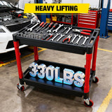 Nilight 2-Tier Rolling Utility Cart with 4 Inch Swivel Wheels, Heavy-Duty Plastic Tool Cart for Auto Detailing, Garage & Workshop, view 6