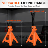 Nilight 2 Ton Jack Stands, Double Locking Heavy Duty Steel 4,400 lbs Capacity, Adjustable 10.6 Inch-16.2 Inch Height for SUV Sedan Pickup Light Truck, 2 Pack, view 2
