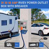 Nilight 20 30 50 Amp RV Power Outlet Box with Breaker 125/250V ETL Listed | NEMA 14-50R TT-30R GFCI Temporary Receptacle Panel Heavy Duty Enclosed Lockable Waterproof for EV Camper Van Travel Trailer, view 2