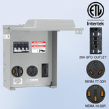 Nilight 20 30 50 Amp RV Power Outlet Box with Breaker 125/250V ETL Listed | NEMA 14-50R TT-30R GFCI Temporary Receptacle Panel Heavy Duty Enclosed Lockable Waterproof for EV Camper Van Travel Trailer, view 5