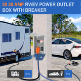 Nilight 20 30 Amp RV Power Outlet Box with Breaker 125V TT-30R GFCI | Temporary Receptacle Panel ETL Listed Heavy Duty Enclosed Lockable Waterproof for EV Camper Caravan Van Travel Trailer, view 2