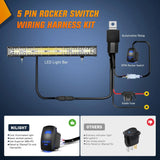 Nilight 20 Inch 420W Side Shooter Quadruple Row Spot Flood LED Light Bar | 16AWG Wire 5Pin Switch, view 6
