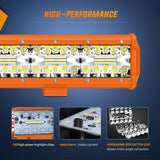 Nilight 20 Inch 420W Spot Flood Combo Orange Case Led Light Bar, view 3