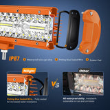 Nilight 20 Inch 420W Spot Flood Combo Orange Case Led Light Bar, view 4