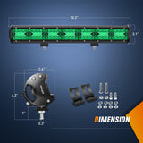 Nilight 20 Inch LED Light Bar Green Triple Row 420W Spot Flood Combo Off Road Driving Fog Fishing Hunting Emergency Safety Lighting for UTV Pick-up Van Boat Tractor, view 2