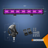 Nilight 20 Inch LED Light Bar Purple Triple Row 420W Flood Spot Combo Off Road Driving Decoration Neon Hunting Lighting for UTV Pick-up Van Boat Tractor, view 2
