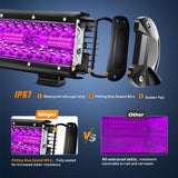 Nilight 20 Inch LED Light Bar Purple Triple Row 420W Flood Spot Combo Off Road Driving Decoration Neon Hunting Lighting for UTV Pick-up Van Boat Tractor, view 4