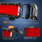 Nilight 20 Inch LED Light Bar Red Triple Row 420W Spot Flood Combo 42000LM Driving Boat Off Road Fishing Hunting Emergency Safety Lighting for UTV Pick-up Van Tractor, view 6