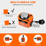 Nilight 20 Ton Hydraulic Cylinder Jack Porta Power Ram, Heavy Duty Low Profile 0.47 Inch Stroke Automatically Retract Mini Jack Ram Single Acting Lifting Cylinders for Machinery Shipbuilding, Orange, view 6