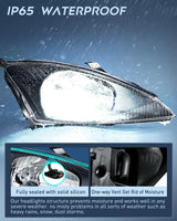 Nilight 2000 2001 2002 2003 2004 Ford Focus Headlight Assembly Black Housing Clear Reflector Upgraded Clear Lens, view 4