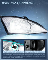 Nilight 2000 2001 2002 2003 2004 Ford Focus Headlight Assembly Chrome Housing Clear Reflector Upgraded Clear Lens, view 4