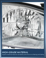 Nilight 2000 2001 2002 2003 2004 Ford Focus Headlight Assembly Chrome Housing Clear Reflector Upgraded Clear Lens, view 6