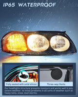 Nilight 2000 2001 2002 2003 2004 Chevy Impala Headlight Assembly Black Case Amber Reflector, view 4