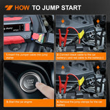Nilight 2000A Car Battery Jump Starter for Up to 8.0L Gas & 7.0L Diesel Engines 12V Portable Jump Start Booster Pack Jump Box with Jumper Cables DC Output and LED Light, view 4