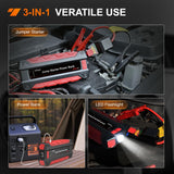Nilight 2000A Car Battery Jump Starter for Up to 8.0L Gas & 7.0L Diesel Engines 12V Portable Jump Start Booster Pack Jump Box with Jumper Cables DC Output and LED Light, view 5