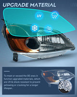 Nilight 2001 2002 2003 Honda Civic Headlight Assembly Black Case Amber Reflector Clear Lens, view 5